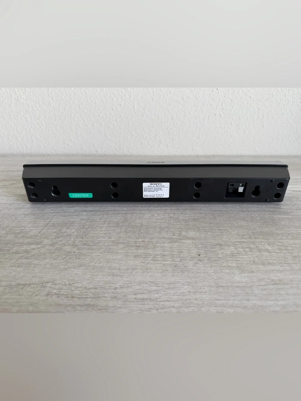 Sony SS-CT72 Center Speaker For Theater Stereo Surround Sound System Tested